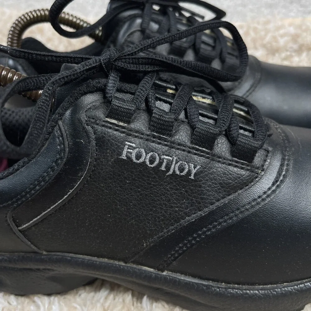 FootJoy Greenjoys Golf Shoes Mens 7.5 M Black‎ Leather Lace Up Oxford Sneakers